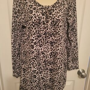 Thalia Sodi Black and White Leopard Print Nightgown